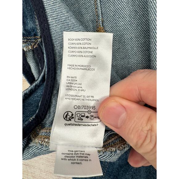 We the Free People High Roller Denim Overalls Womens XS Sapphire Blue Oversized - Picture 9 of 14